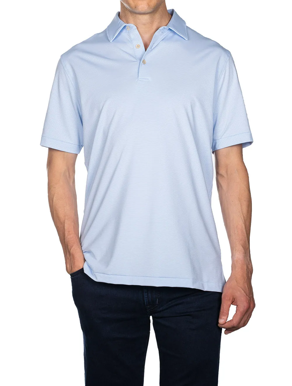 Jubilee Stripe Performance Polo Blue