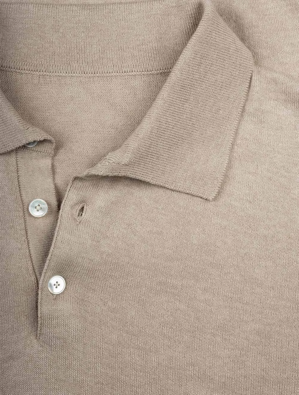 Knit Long Sleeve Polo Sand