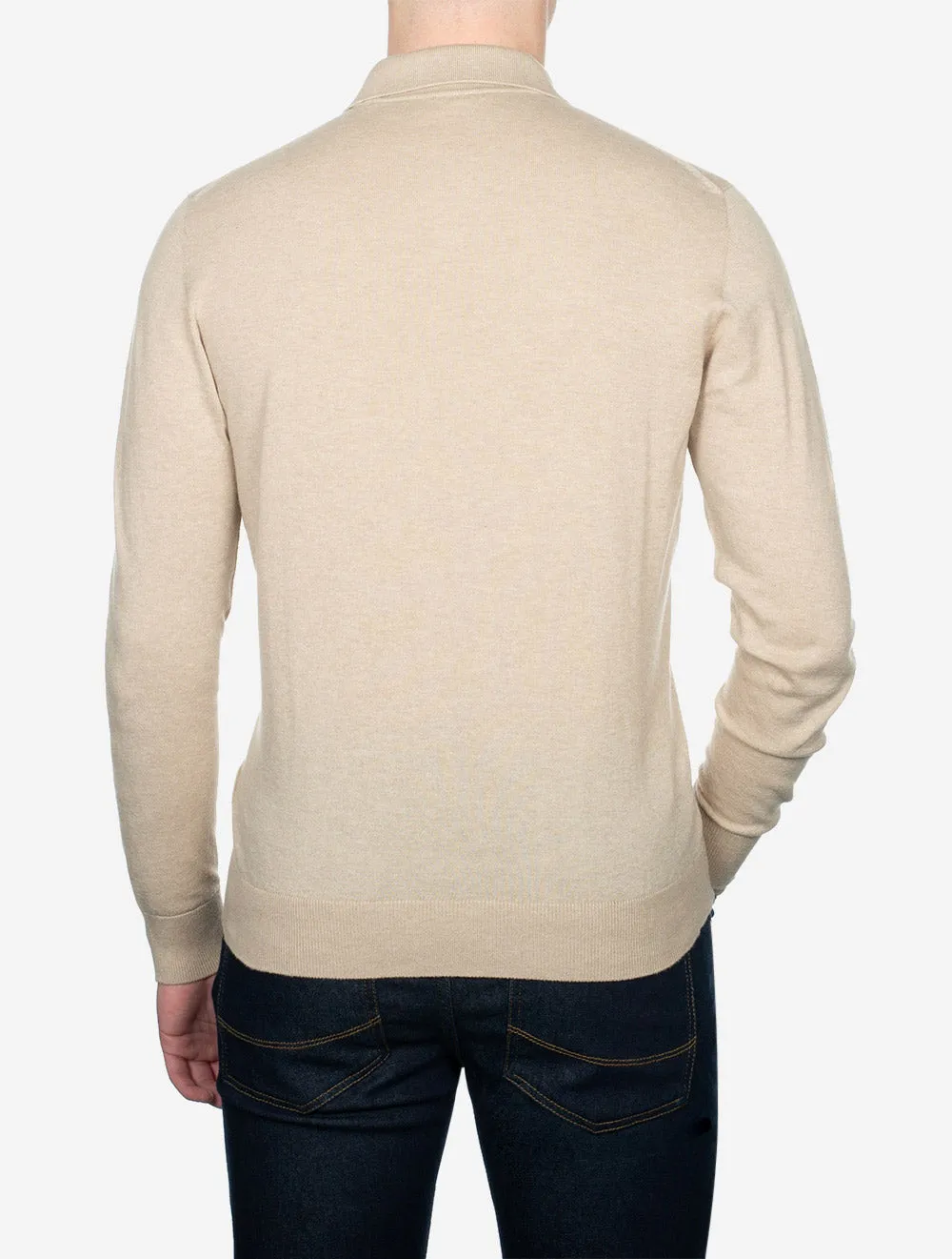 Knit Long Sleeve Polo Sand