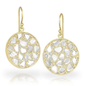 Kothari Diamond Rock Crystal Gold SkyCloud Prism Earrings
