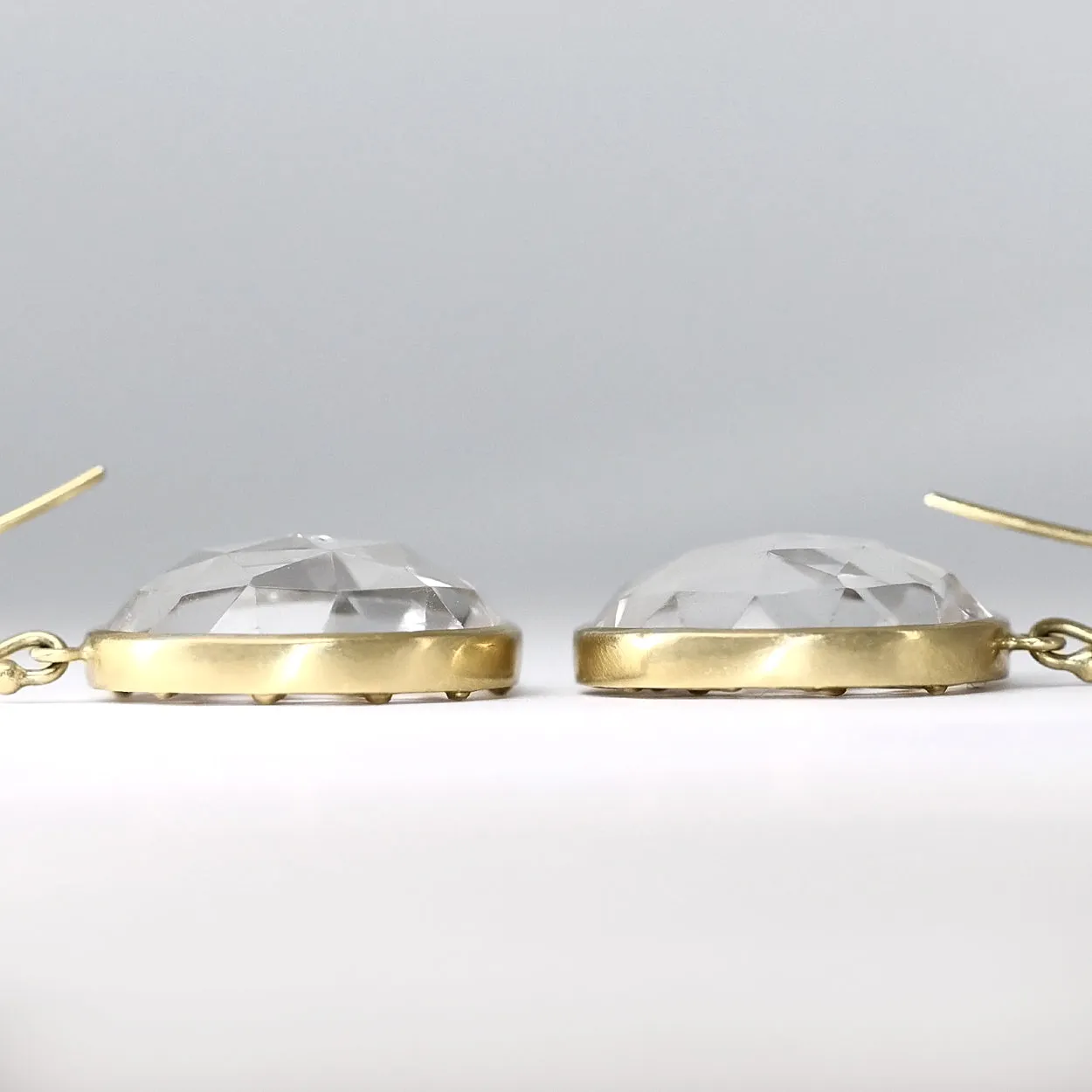 Kothari Diamond Rock Crystal Gold SkyCloud Prism Earrings