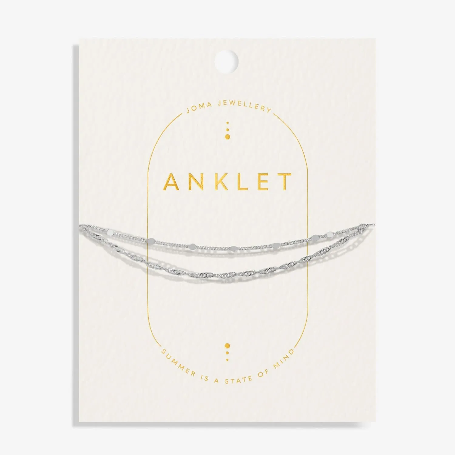 Layered Twist Silver Plated Anklet 8532 Joma Jewellery