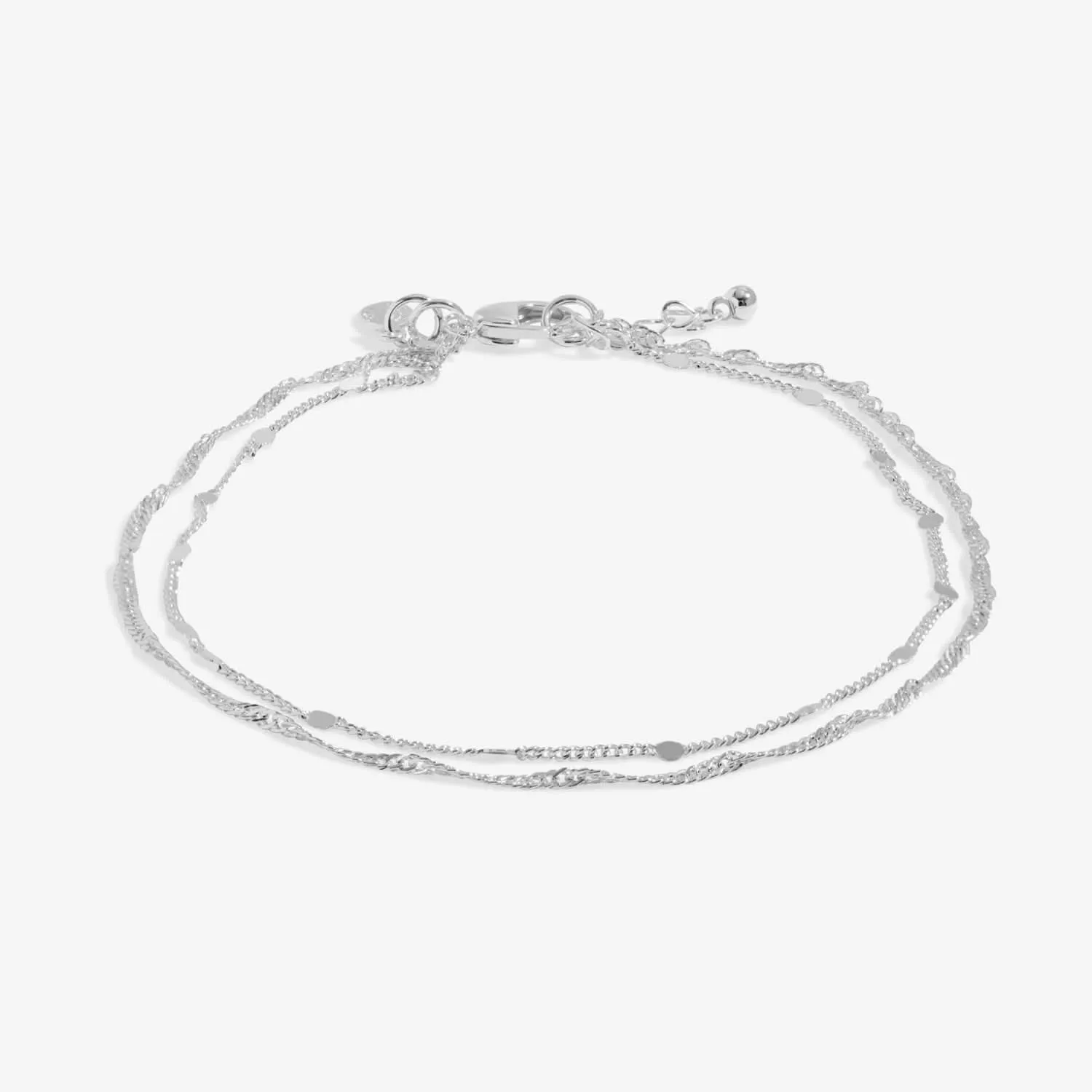 Layered Twist Silver Plated Anklet 8532 Joma Jewellery