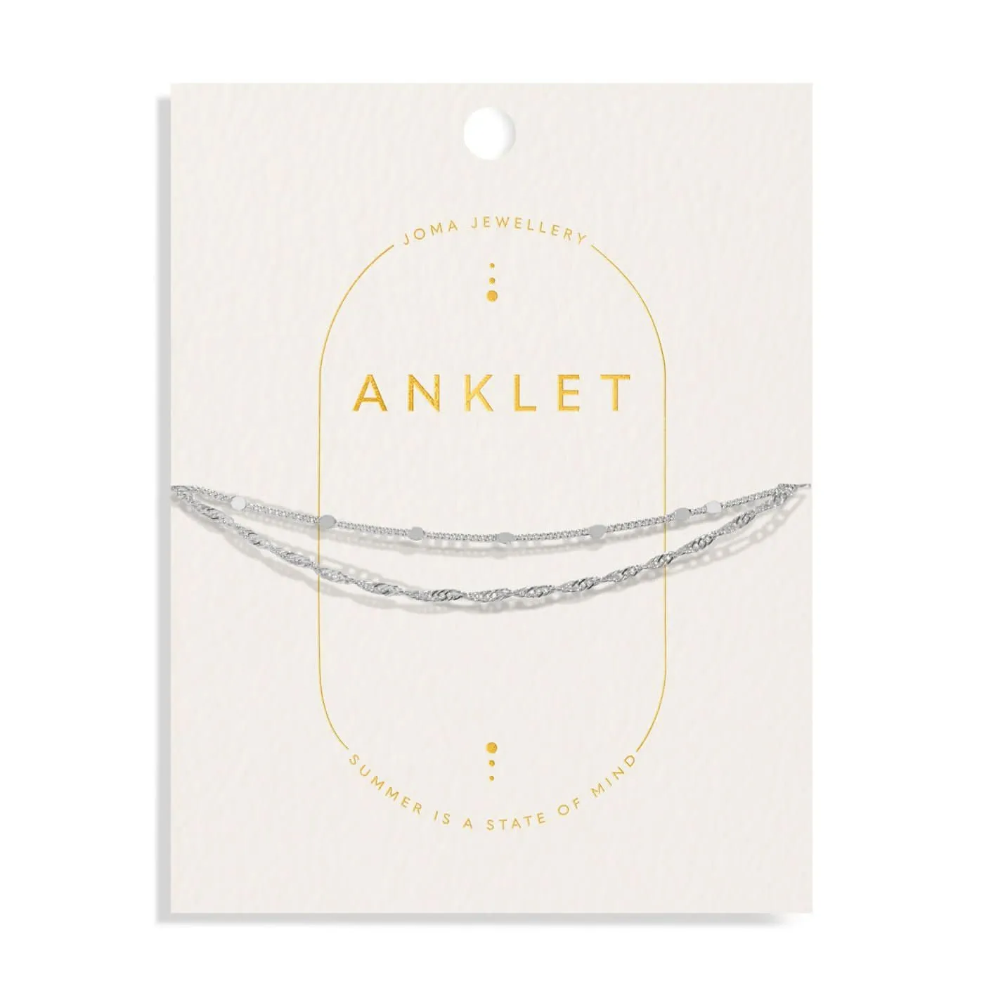 Layered Twist Silver Plated Anklet 8532 Joma Jewellery
