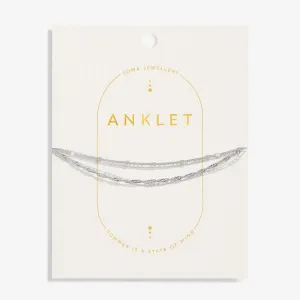 Layered Twist Silver Plated Anklet 8532 Joma Jewellery