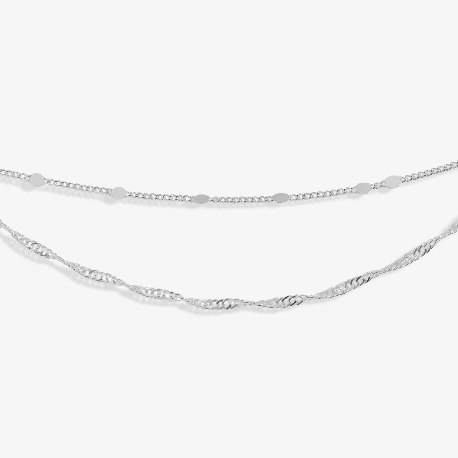 Layered Twist Silver Plated Anklet 8532 Joma Jewellery