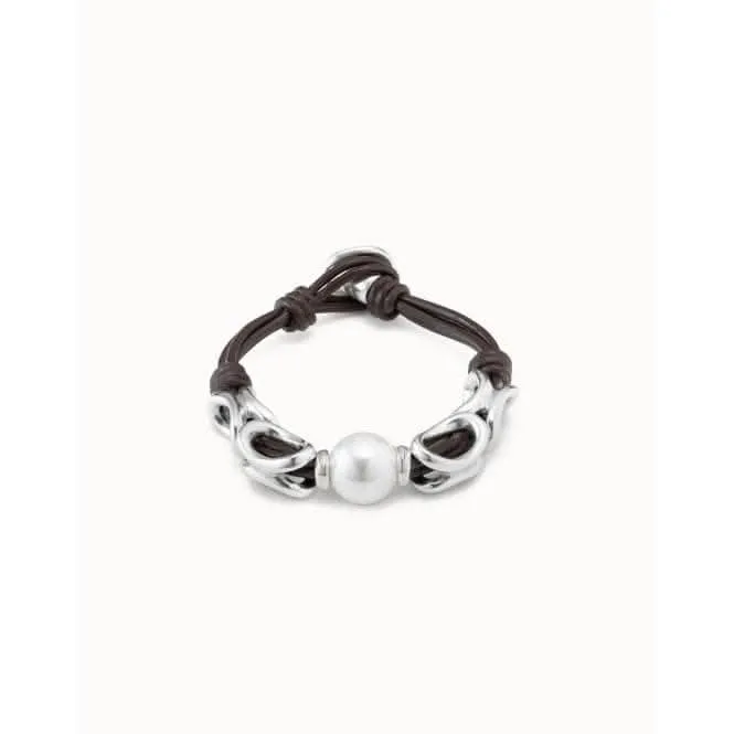 Legend White Leather Pearl Shell Bracelet Unode50 Jewelry And Accessories