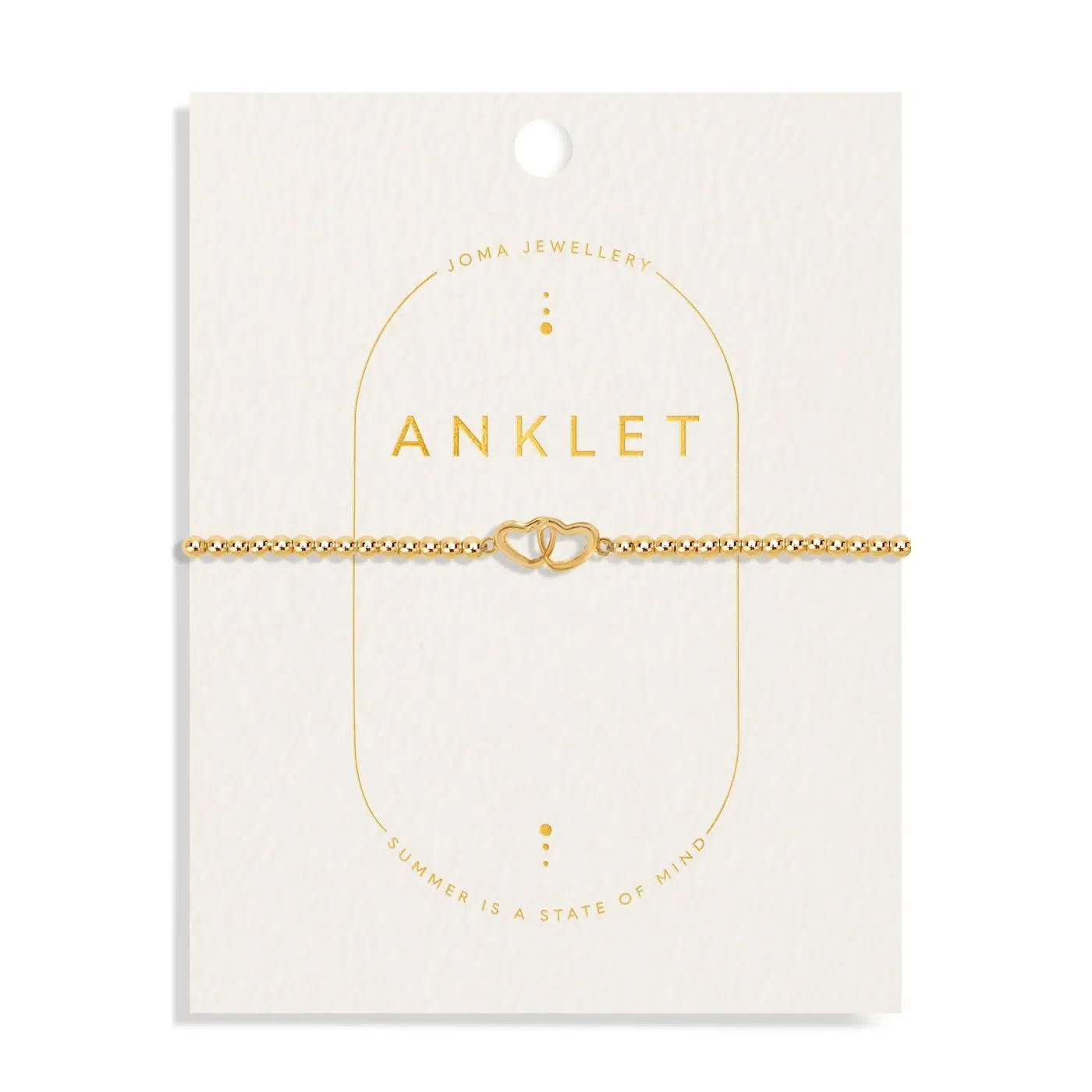 Linked Heart Gold Plated Anklet 8628 Joma Jewellery