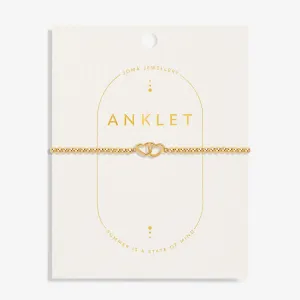 Linked Heart Gold Plated Anklet 8628 Joma Jewellery
