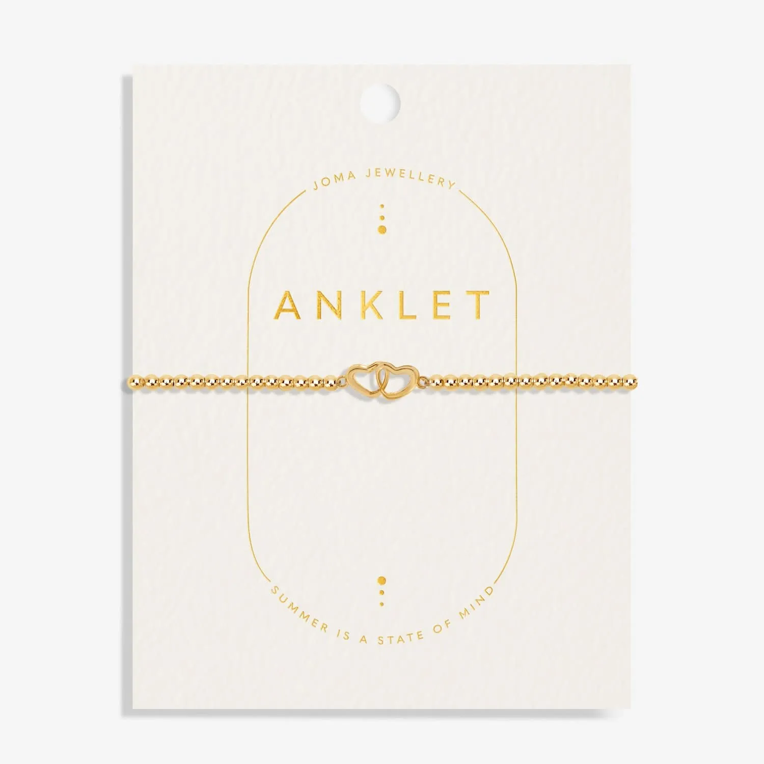 Linked Heart Gold Plated Anklet 8628 Joma Jewellery