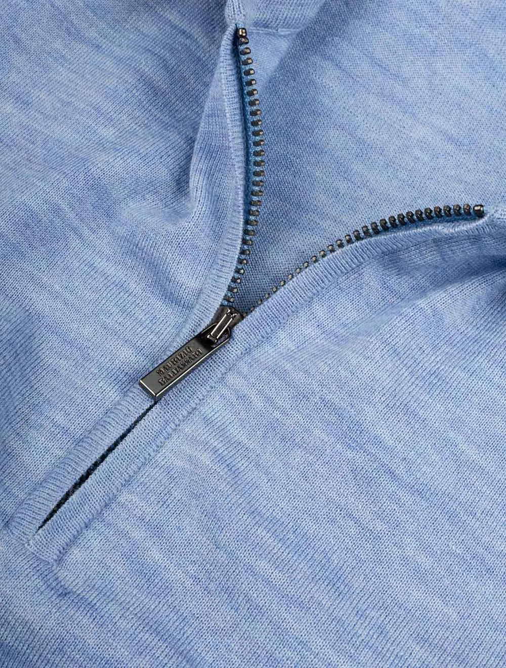 Longsleeve Zip Polo Blue