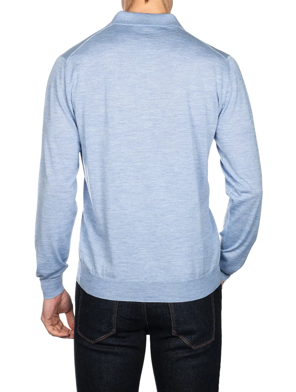 Longsleeve Zip Polo Blue