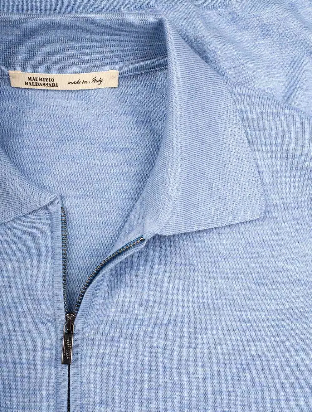 Longsleeve Zip Polo Blue