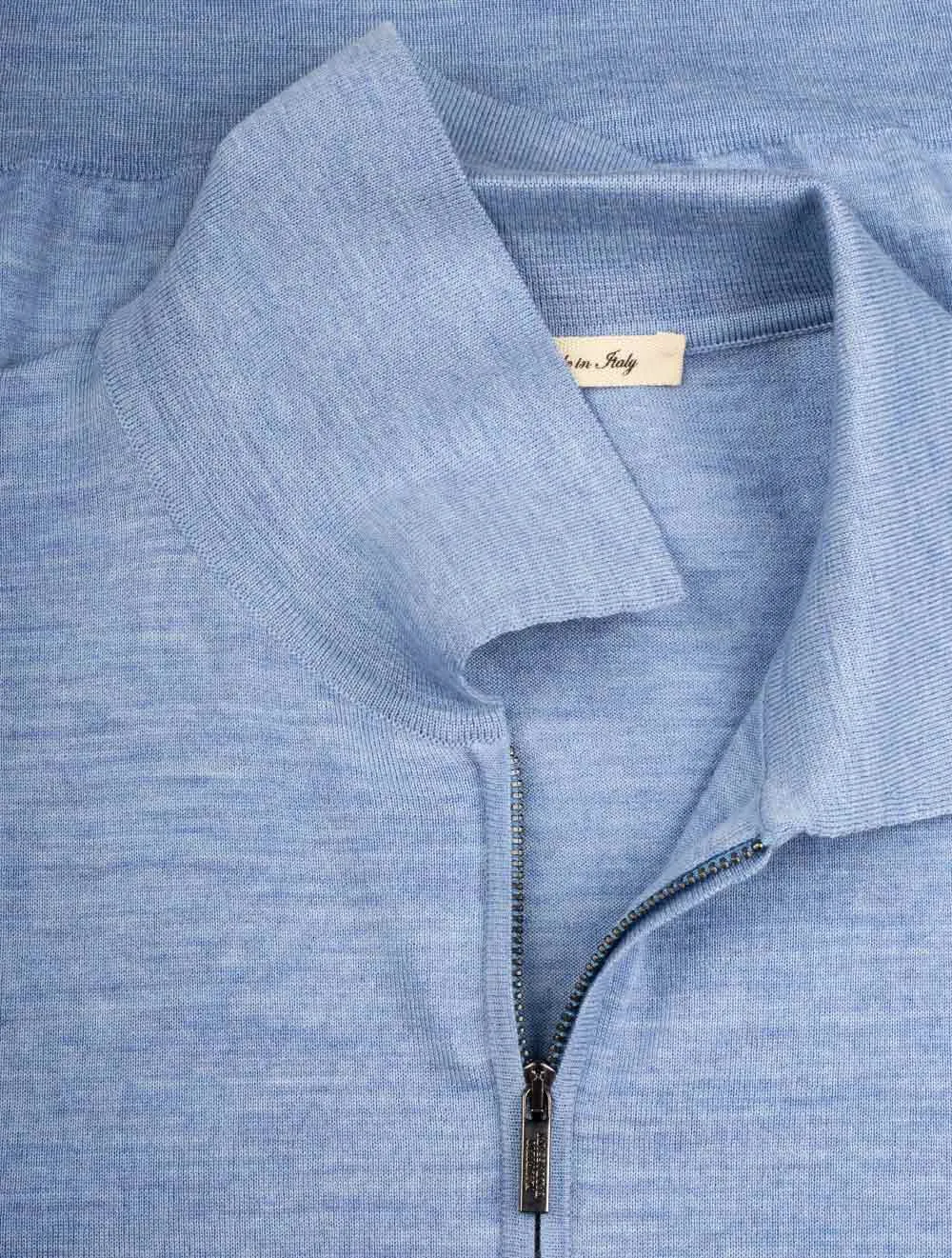 Longsleeve Zip Polo Blue