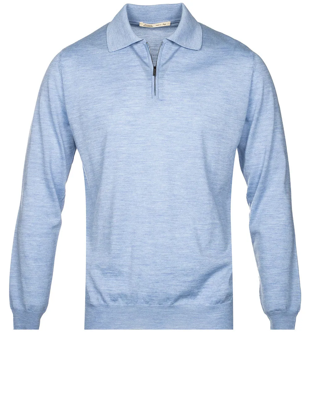 Longsleeve Zip Polo Blue