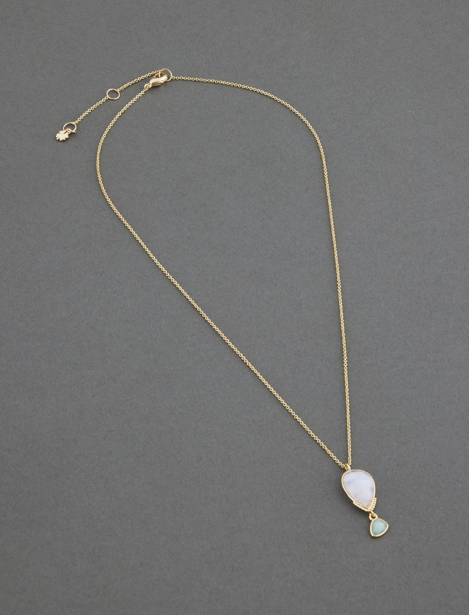 Lucky Brand 14K  Plated Stone Pendant Necklace Gold Lucky Brand