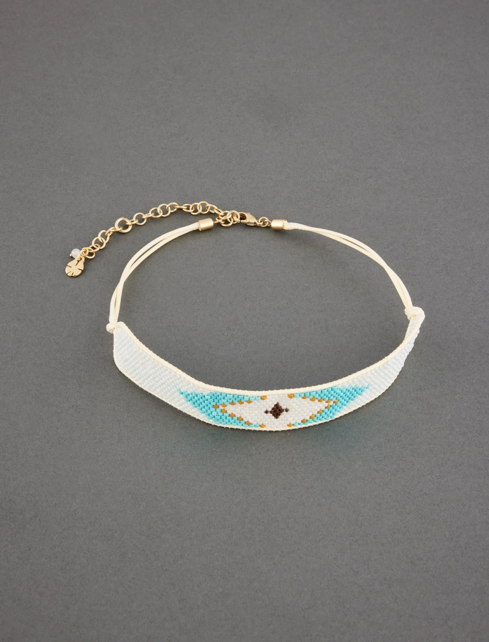 Lucky Brand Beaded Choker Necklace Gold Lucky Brand