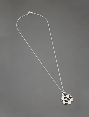 Lucky Brand Cow Print Pendant Necklace Silver Lucky Brand