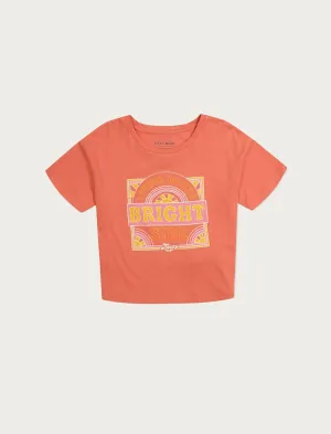 Lucky Brand Girls The Bright Side Tee Medium Brown Lucky Brand