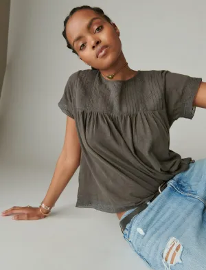 Lucky Brand Lace Dolman Tee Raven Lucky Brand