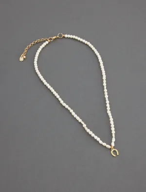 Lucky Brand Lucky Pearl Beaded Collar Necklace Gold Lucky Brand