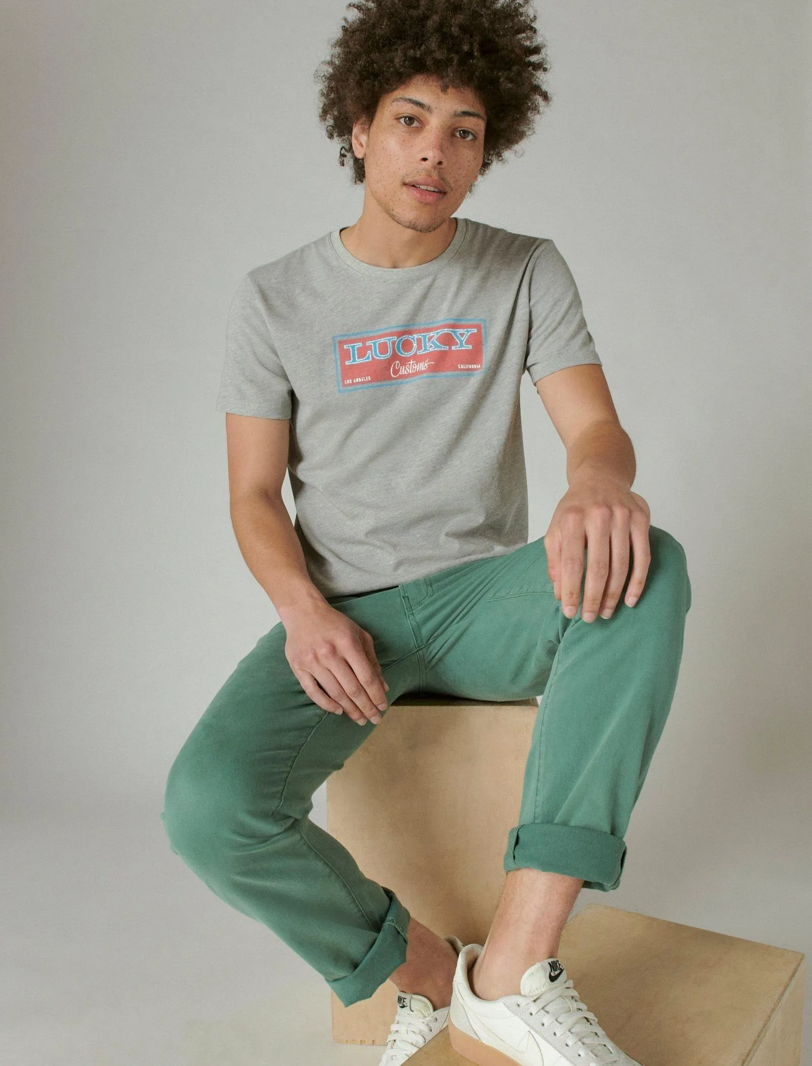 Lucky Brand Lucky Surf Shape Graphic Tee Grey Lucky Brand