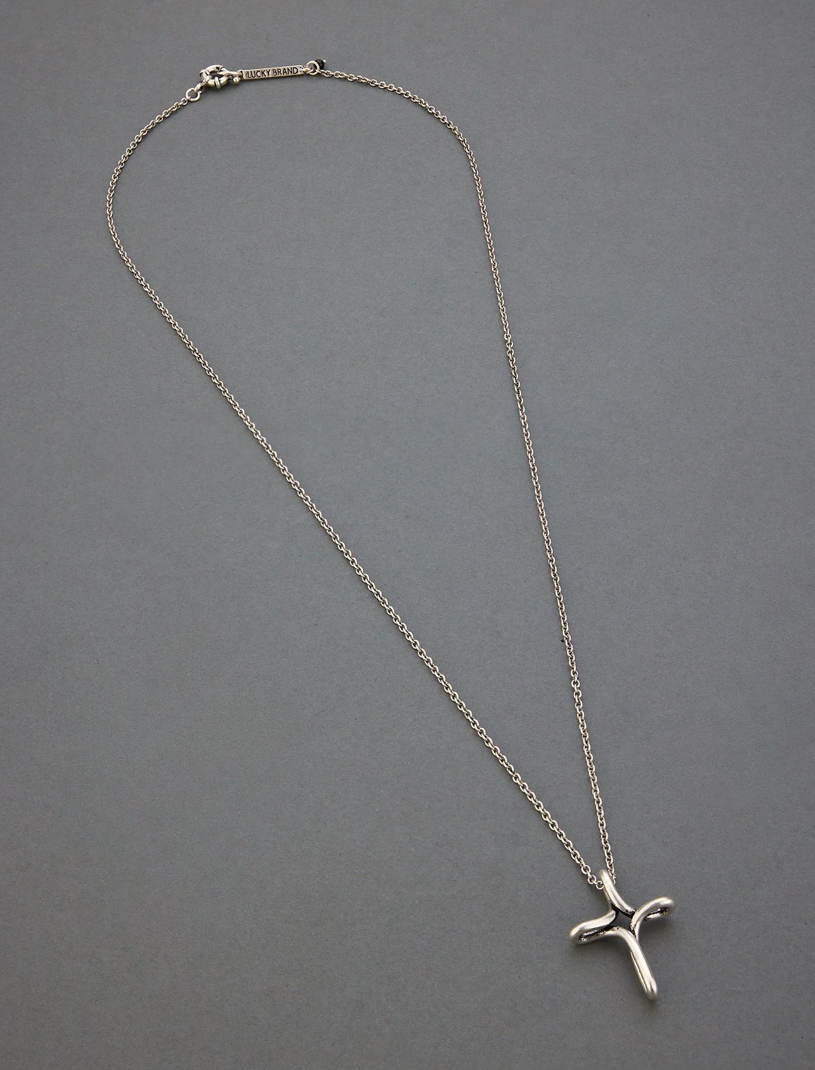 Lucky Brand Men's Cross Pendant Necklace Silver Lucky Brand