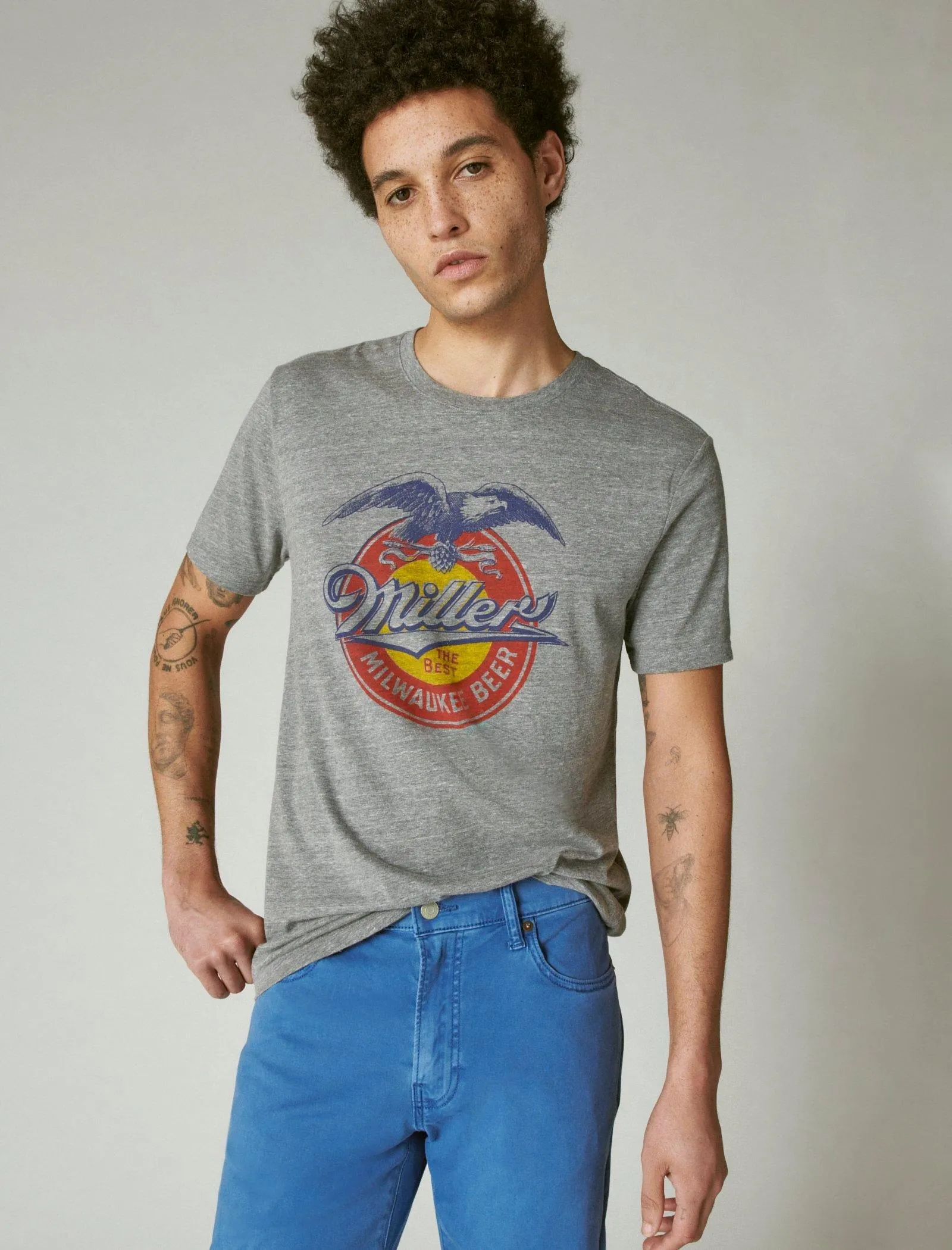 Lucky Brand Millers Graphic Tee Grey Lucky Brand