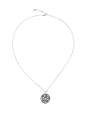 Lucky Brand Oxidized Set Stone Pendant Necklace Silver Lucky Brand
