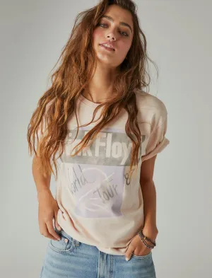 Lucky Brand Pink Floyd Tour '87 Boyfriend Tee Peach Whip Lucky Brand