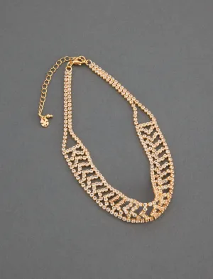 Lucky Brand Sparkle Deco Choker Necklace Gold Lucky Brand