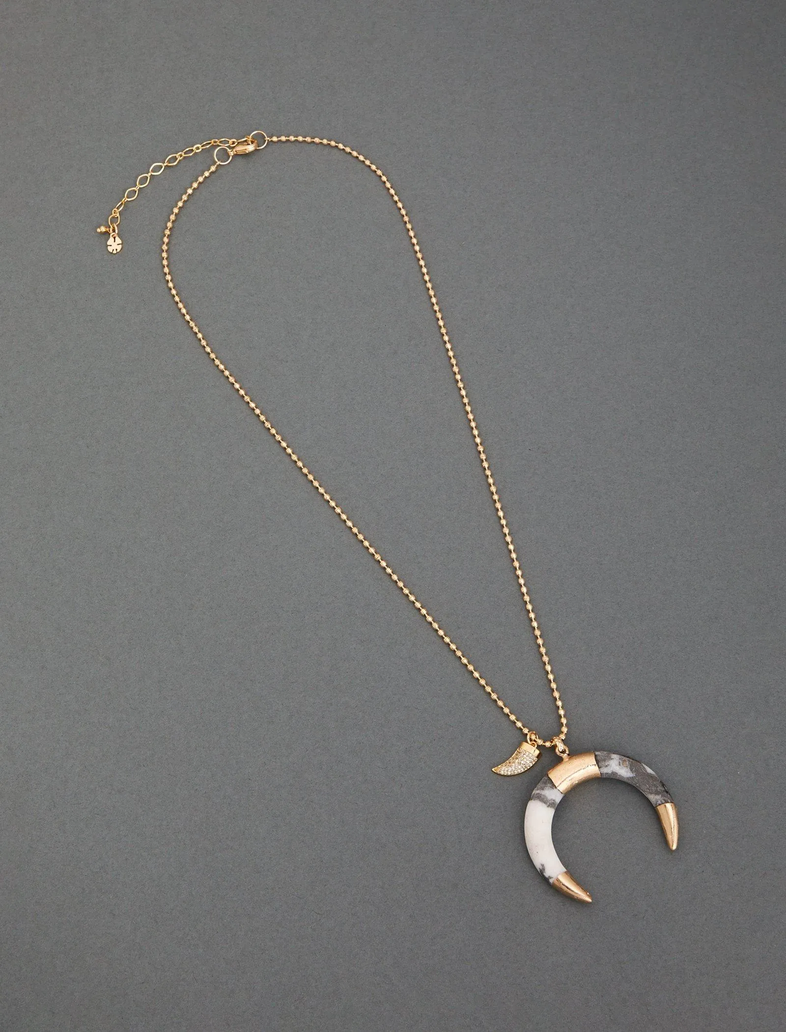 Lucky Brand Stone Horn Pendant Gold Lucky Brand