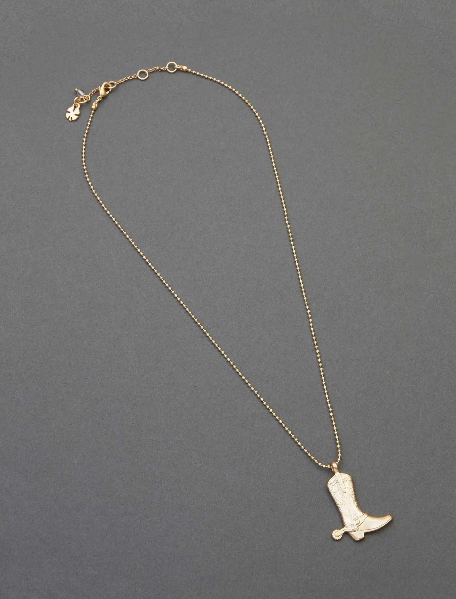 Lucky Brand Western Boot Pendant Necklace Gold Lucky Brand