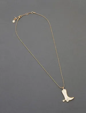 Lucky Brand Western Boot Pendant Necklace Gold Lucky Brand