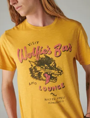 Lucky Brand Wolfies Bar Tee Golden Spice Lucky Brand