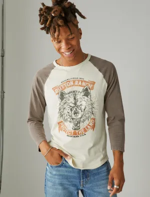 Lucky Brand Yellowstone Protect The Land Raglan Tee White Asparagus Lucky Brand