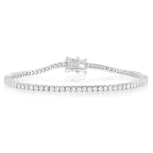 Luminesce Lab Grown 3 Carat Diamond Tennis Bracelet in Sterling Silver Sterling Silver	Jewelry