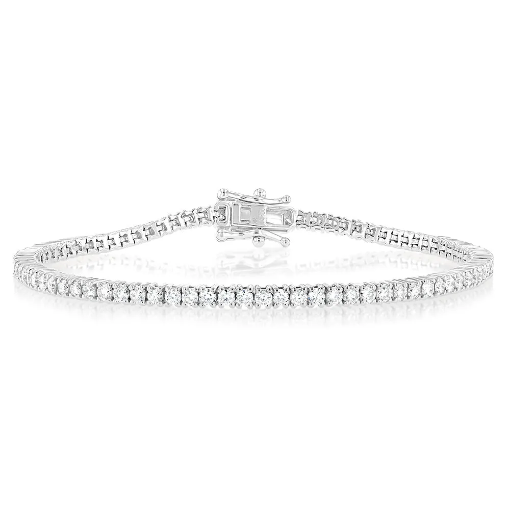 Luminesce Lab Grown 3 Carat Diamond Tennis Bracelet in Sterling Silver Sterling Silver	Jewelry