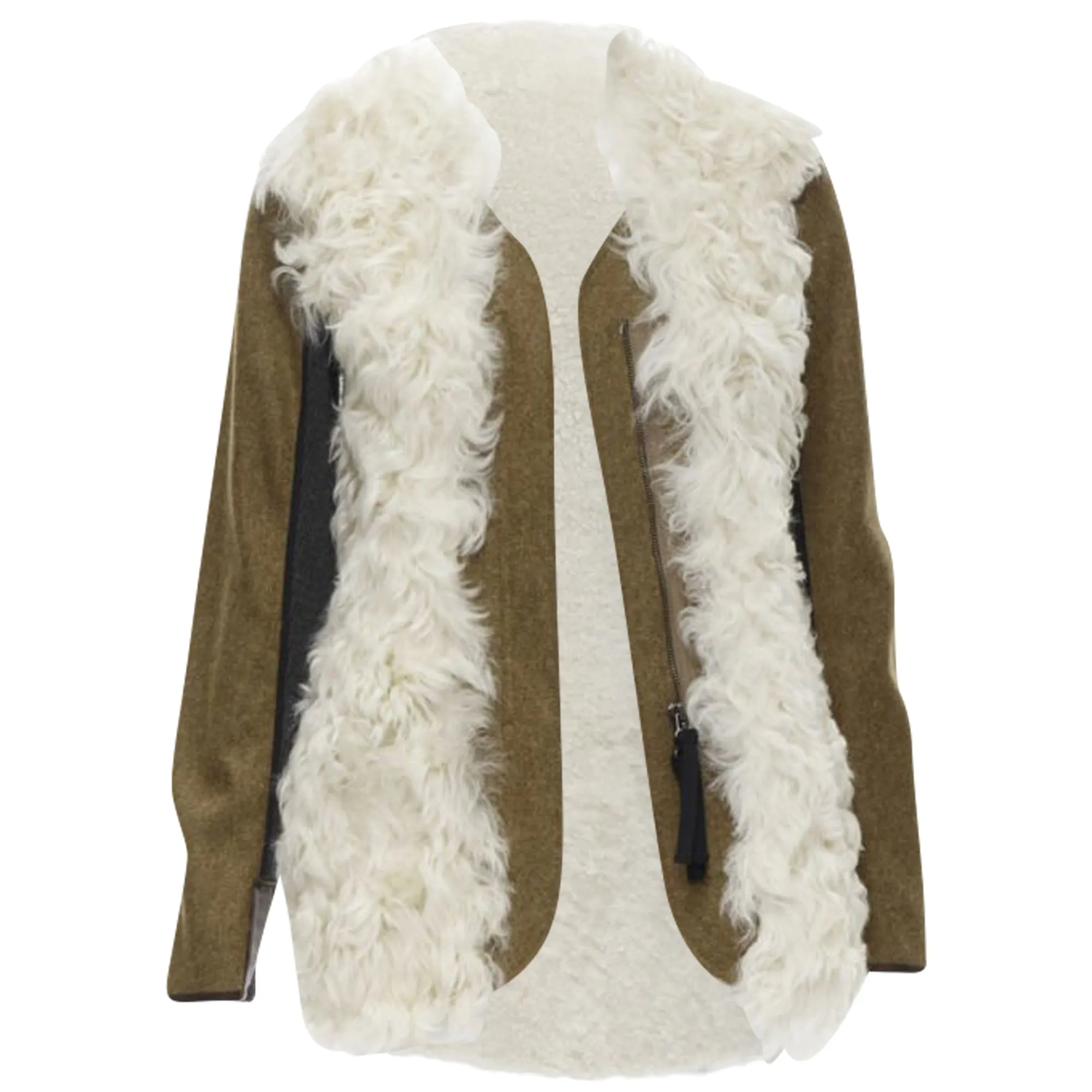 Marni lamb shearling fur wool sleeves winter coat