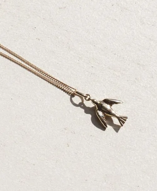 Meadowlark Jewellery Meadowlark - Dove Charm Necklace Gold Plated