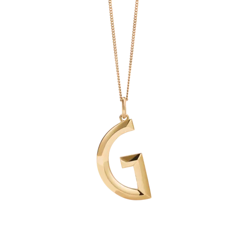 Meadowlark Jewellery Meadowlark - Faceted Letter Necklace Gold Plated
