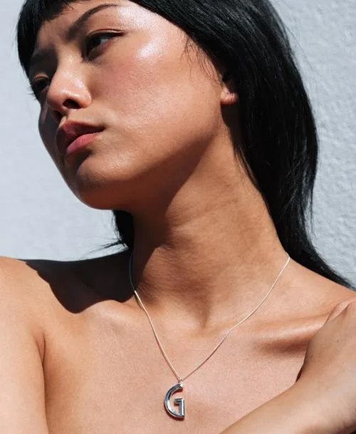 Meadowlark Jewellery Meadowlark - Faceted Letter Necklace Gold Plated