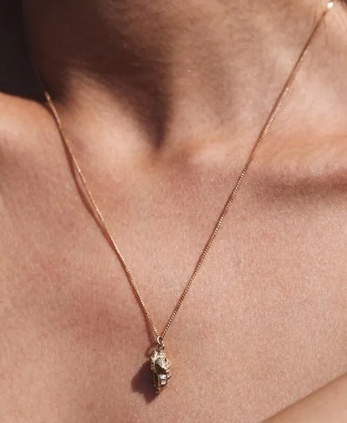 Meadowlark Jewellery Meadowlark - Gold Nugget Charm Necklace Silver