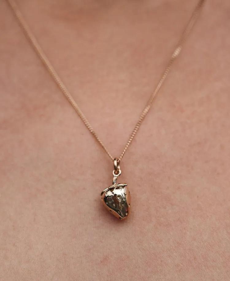 Meadowlark Jewellery Meadowlark - Strawberry Charm Necklace Gold Plated