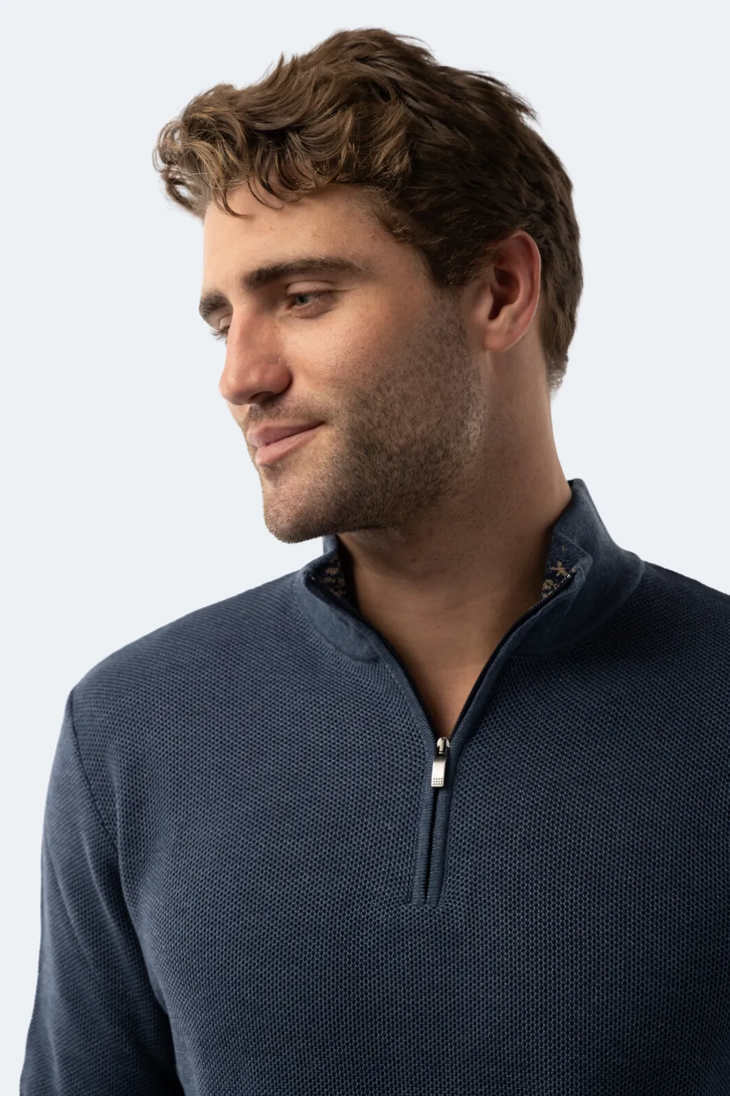 Melange Indigo Quarter Zip