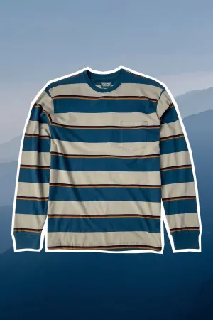 Men's Creators Stripe Long Sleeve Crew In Deep Water