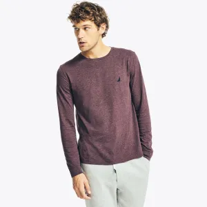 Nautica Men's Heathered Crewneck Long-Sleeve T-Shirt Glory Red Nautica