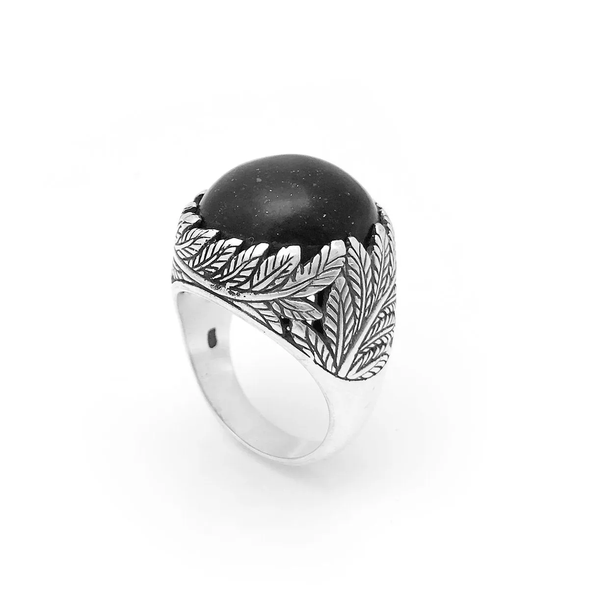 Nick Von K Jewellery Nick Von K - Black Pounamu Twin Fern Ring