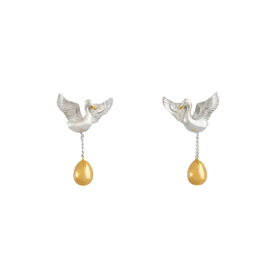 Nick Von K Jewellery Nick Von K - Golden Goose Stud Earrings in Sterling Silver