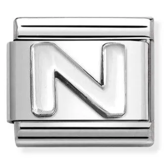 Nomination Initials Jewellery Silver Letter N Charm